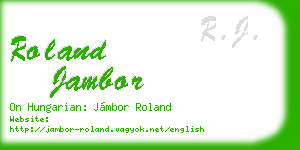 roland jambor business card